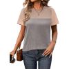 imageZeagoo Womens Casual Summer Tops Short Sleeve T Shirts Crewneck Basic Tees Blouses Color Block Tunic TopsBgray
