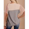 imageZeagoo Womens Casual Summer Tops Short Sleeve T Shirts Crewneck Basic Tees Blouses Color Block Tunic TopsBgray