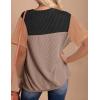 imageZeagoo Womens Casual Summer Tops Short Sleeve T Shirts Crewneck Basic Tees Blouses Color Block Tunic TopsBlack Khaki01