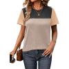 imageZeagoo Womens Casual Summer Tops Short Sleeve T Shirts Crewneck Basic Tees Blouses Color Block Tunic TopsBlackb