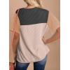 imageZeagoo Womens Casual Summer Tops Short Sleeve T Shirts Crewneck Basic Tees Blouses Color Block Tunic TopsBlackb