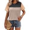 imageZeagoo Womens Casual Summer Tops Short Sleeve T Shirts Crewneck Basic Tees Blouses Color Block Tunic TopsBlackb