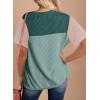 imageZeagoo Womens Casual Summer Tops Short Sleeve T Shirts Crewneck Basic Tees Blouses Color Block Tunic TopsGreen
