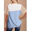 imageZeagoo Womens Casual Summer Tops Short Sleeve T Shirts Crewneck Basic Tees Blouses Color Block Tunic TopsLight Blue
