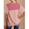 imageZeagoo Womens Casual Summer Tops Short Sleeve T Shirts Crewneck Basic Tees Blouses Color Block Tunic TopsPinkb