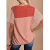 imageZeagoo Womens Casual Summer Tops Short Sleeve T Shirts Crewneck Basic Tees Blouses Color Block Tunic TopsRedb