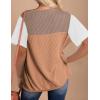 imageZeagoo Womens Casual Summer Tops Short Sleeve T Shirts Crewneck Basic Tees Blouses Color Block Tunic TopsWhite Khaki01