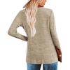 imageZeagoo Womens Casual Tunic Tops Long Sleeve Shirts for Leggings V Neck Button Fall Pullover Blouse Loose SweatshirtsKhaki