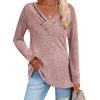 imageZeagoo Womens Casual Tunic Tops Long Sleeve Shirts for Leggings V Neck Button Fall Pullover Blouse Loose SweatshirtsLight Purple