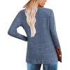 imageZeagoo Womens Casual Tunic Tops Long Sleeve Shirts for Leggings V Neck Button Fall Pullover Blouse Loose SweatshirtsNavy