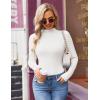 imageZeagoo Womens Long Sleeve Shirts Mock Neck Turtleneck Slim Fitted Basic Crop Tops 2024 Fashion Casual TShirts1 Packwhite