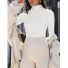 imageZeagoo Womens Long Sleeve Shirts Mock Neck Turtleneck Slim Fitted Basic Crop Tops 2024 Fashion Casual TShirts1 Packwhite