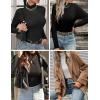 imageZeagoo Womens Long Sleeve Shirts Mock Neck Turtleneck Slim Fitted Basic Crop Tops 2024 Fashion Casual TShirtsBlackarmy Green