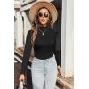 imageZeagoo Womens Long Sleeve Shirts Mock Neck Turtleneck Slim Fitted Basic Crop Tops 2024 Fashion Casual TShirtsBlackarmy Green