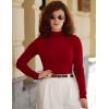 imageZeagoo Womens Long Sleeve Shirts Mock Neck Turtleneck Slim Fitted Basic Crop Tops 2024 Fashion Casual TShirtsBlackburgundy