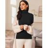 imageZeagoo Womens Long Sleeve Shirts Mock Neck Turtleneck Slim Fitted Basic Crop Tops 2024 Fashion Casual TShirtsBlackburgundy