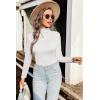 imageZeagoo Womens Long Sleeve Shirts Mock Neck Turtleneck Slim Fitted Basic Crop Tops 2024 Fashion Casual TShirtsWhitedeep Grey