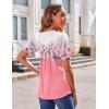 imageZeagoo Womens Puff Short Sleeve Boho Shirts Casual V Neck Floral Solid Summer Blouse Pleated Tunic TopSf122