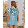 imageZeagoo Womens Summer Tunic Tops Short Sleeve Floral Boho Casual T Shirts Pleated Crewneck Flowy Relax Fit Soft BlousesBird Floral