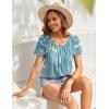 imageZeagoo Womens Summer Tunic Tops Short Sleeve Floral Boho Casual T Shirts Pleated Crewneck Flowy Relax Fit Soft BlousesBird Floral