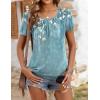 imageZeagoo Womens Summer Tunic Tops Short Sleeve Floral Boho Casual T Shirts Pleated Crewneck Flowy Relax Fit Soft BlousesBird Floral