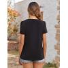 imageZeagoo Womens Summer Tunic Tops Short Sleeve Floral Boho Casual T Shirts Pleated Crewneck Flowy Relax Fit Soft BlousesBlack