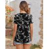 imageZeagoo Womens Summer Tunic Tops Short Sleeve Floral Boho Casual T Shirts Pleated Crewneck Flowy Relax Fit Soft BlousesBlack Floral