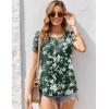 imageZeagoo Womens Summer Tunic Tops Short Sleeve Floral Boho Casual T Shirts Pleated Crewneck Flowy Relax Fit Soft BlousesGreen Floral