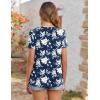imageZeagoo Womens Summer Tunic Tops Short Sleeve Floral Boho Casual T Shirts Pleated Crewneck Flowy Relax Fit Soft BlousesNavy Floral