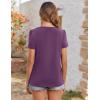 imageZeagoo Womens Summer Tunic Tops Short Sleeve Floral Boho Casual T Shirts Pleated Crewneck Flowy Relax Fit Soft BlousesPurple