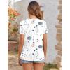 imageZeagoo Womens Summer Tunic Tops Short Sleeve Floral Boho Casual T Shirts Pleated Crewneck Flowy Relax Fit Soft BlousesWhite Floral