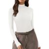 imageZeagoo Womens Long Sleeve Shirts Mock Neck Turtleneck Slim Fitted Basic Crop Tops 2024 Fashion Casual TShirts1 Packwhite