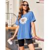 imageZeagoo Women Oversized TShirt Summer Casual Short Sleeve Loose Tee TopsBlue