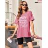 imageZeagoo Women Oversized TShirt Summer Casual Short Sleeve Loose Tee TopsBrick Red