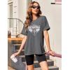 imageZeagoo Women Oversized TShirt Summer Casual Short Sleeve Loose Tee TopsDark Gray