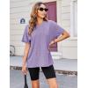 imageZeagoo Women Oversized TShirt Summer Casual Short Sleeve Loose Tee TopsLight Purple