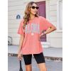 imageZeagoo Women Oversized TShirt Summer Casual Short Sleeve Loose Tee TopsOrange Pink