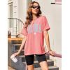 imageZeagoo Women Oversized TShirt Summer Casual Short Sleeve Loose Tee TopsOrange Pink