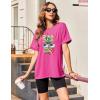 imageZeagoo Women Oversized TShirt Summer Casual Short Sleeve Loose Tee TopsRose Red