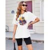 imageZeagoo Women Oversized TShirt Summer Casual Short Sleeve Loose Tee TopsWhite With Pattern