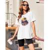 imageZeagoo Women Oversized TShirt Summer Casual Short Sleeve Loose Tee TopsWhite With Pattern