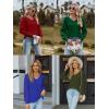 imageZeagoo Womens Blouses Dressy Casual V Neck Top Swiss Dot Balloon Long Sleeve ShirtsArmy Green