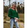 imageZeagoo Womens Blouses Dressy Casual V Neck Top Swiss Dot Balloon Long Sleeve ShirtsGreen