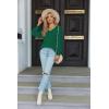 imageZeagoo Womens Blouses Dressy Casual V Neck Top Swiss Dot Balloon Long Sleeve ShirtsGreen