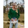 imageZeagoo Womens Blouses Dressy Casual V Neck Top Swiss Dot Balloon Long Sleeve ShirtsGreen