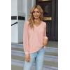 imageZeagoo Womens Blouses Dressy Casual V Neck Top Swiss Dot Balloon Long Sleeve ShirtsLight Pink