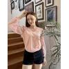 imageZeagoo Womens Blouses Dressy Casual V Neck Top Swiss Dot Balloon Long Sleeve ShirtsLight Pink