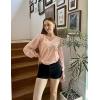 imageZeagoo Womens Blouses Dressy Casual V Neck Top Swiss Dot Balloon Long Sleeve ShirtsLight Pink