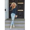 imageZeagoo Womens Blouses Dressy Casual V Neck Top Swiss Dot Balloon Long Sleeve ShirtsNavy Blue