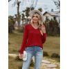 imageZeagoo Womens Blouses Dressy Casual V Neck Top Swiss Dot Balloon Long Sleeve ShirtsRed